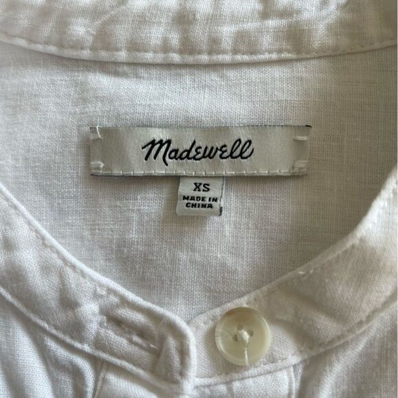 Madewell white linen blend popover tunic top size XS - Picture 4 of 9